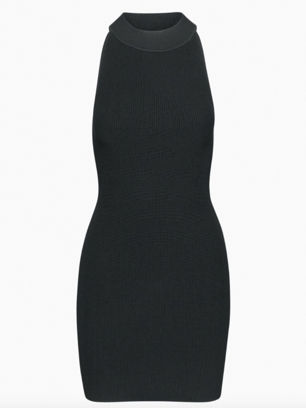 Babaton Sculpt Knit Halter Dress - Black